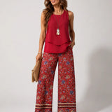 Cayetana™ | Boho Layered Top and Floral Pants Set
