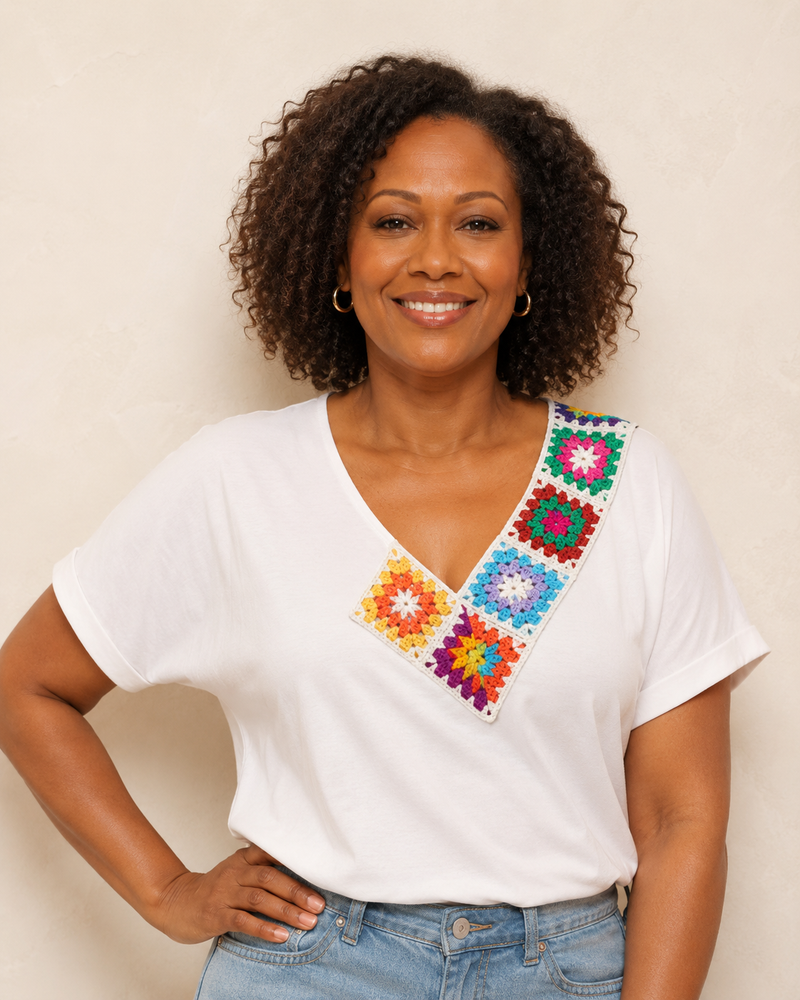 Kirsten | White Viscose Short Sleeve T-Shirt