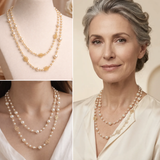 Darivienne™ Elegant Pearl Necklace with Golden Chain