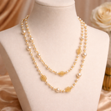 Darivienne™ Elegant Pearl Necklace with Golden Chain