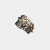 Laura – Vintage ring in dark silver adorned with cubic zirconia