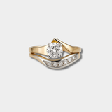 Karla - Asymmetrical Vintage Ring in Gold and Silver with Cubic Zirconias