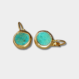 Eva – Gold Earrings with Turquoise Gem