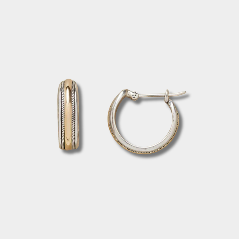 Mia - Vintage silver earrings with golden details