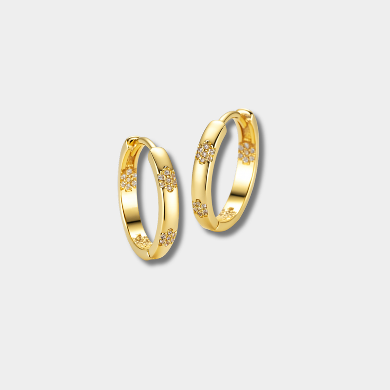 Aurelie - Vintage Gold Earrings in Floral Design