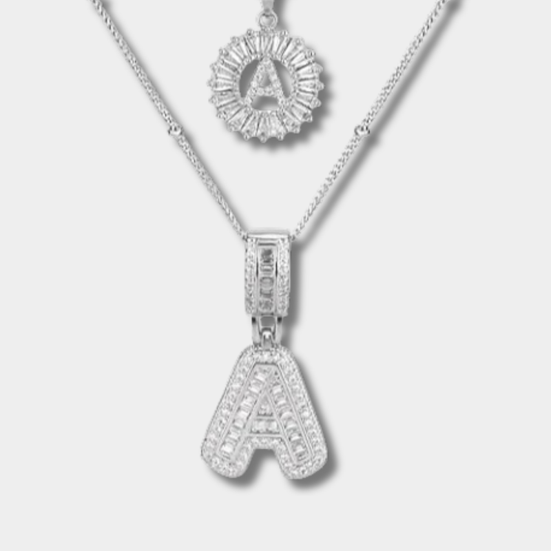 Initials Necklaces in Moissanite - Elegant Set