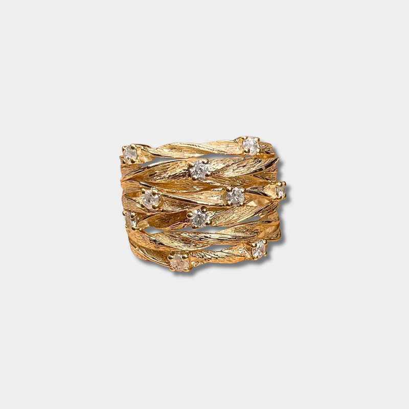 Johana - Vintage Gold Ring with Zirconias