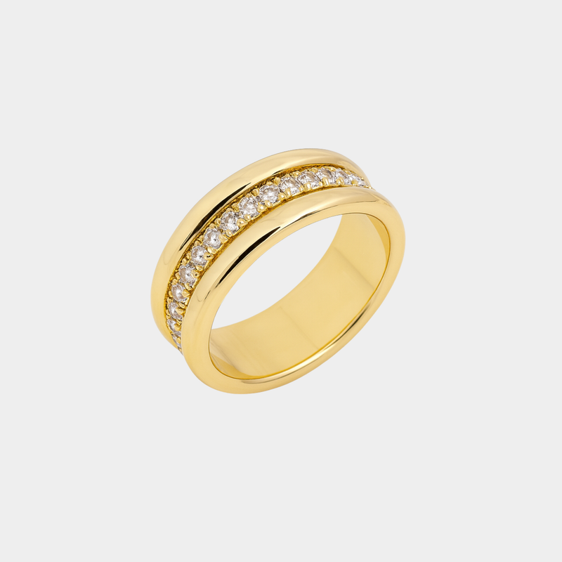 Elegant Zirconia Ring with Double Insert