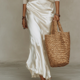 Elowra Satin Midi Dress with Included Sweater