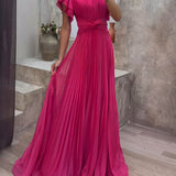 Pleated Dress with Knot Detail