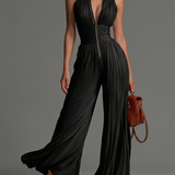 Zsófia | Black Pleated Mono Chiffon