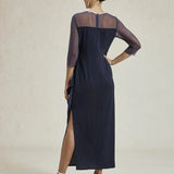 Fitted midi dress with draping