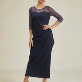 Fitted midi dress with draping