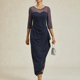 Fitted midi dress with draping