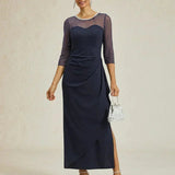 Fitted midi dress with draping