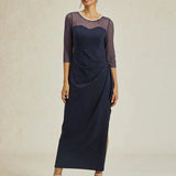 Fitted midi dress with draping