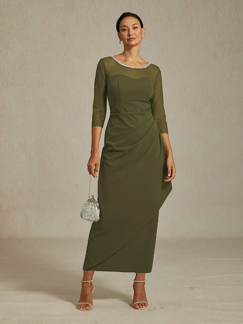 Fitted midi dress with draping