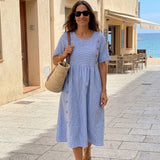 Fluid midi dress with buttons