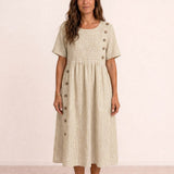 Fluid midi dress with buttons