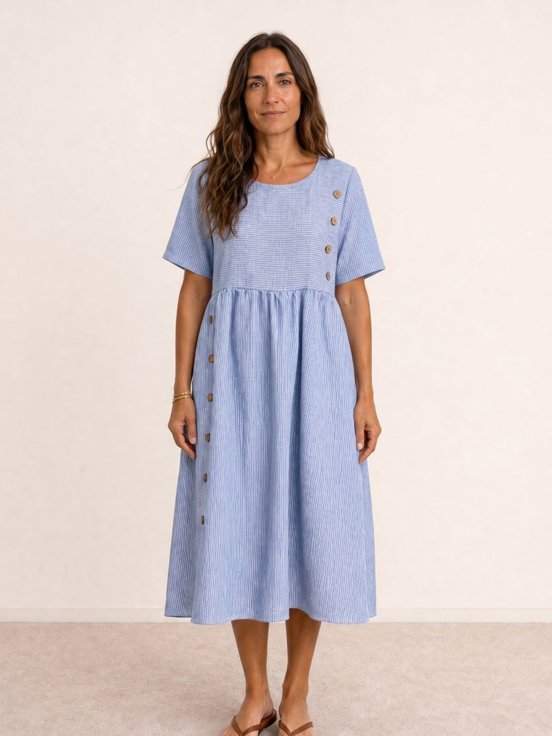 Fluid midi dress with buttons