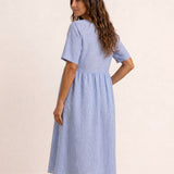 Fluid midi dress with buttons