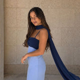 Lerato | Two-tone draped long dress