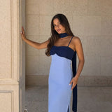 Lerato | Two-tone draped long dress