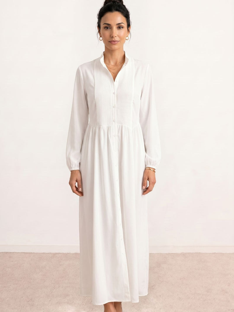Pleated Shirt Dress