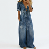 Naledi | Garance | Tuta in denim con scollo a V