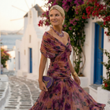 Xénia - Elegant long dress with V-neck