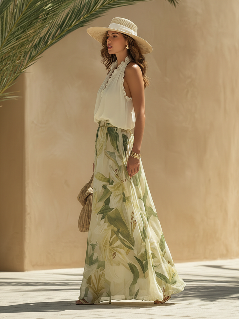 Lysandra | Elegant Lily Printed Fluid Set