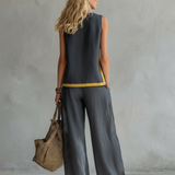 Aurora Green Linen Two-Piece Set