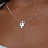 Amira – Gold Necklace with Cactus Pendant