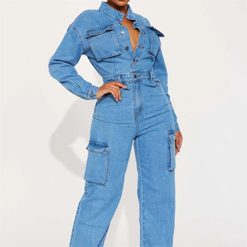 Eva™ | Elegant denim jumpsuit