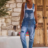 Claudia™ | Denim Jumpsuit with Straps