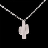 Amira – Gold Necklace with Cactus Pendant