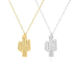 Amira – Gold Necklace with Cactus Pendant