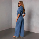 Mónica™ | Denim Jumpsuit with V-Neck