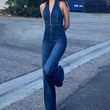 Andrea™ | Elegant Women's Denim Jumpsuit