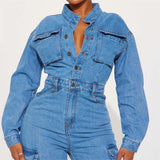 Eva™ | Elegant denim jumpsuit