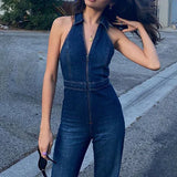 Andrea™ | Elegant Women's Denim Jumpsuit