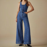 Celia™ | Denim Jumpsuit with U Neckline