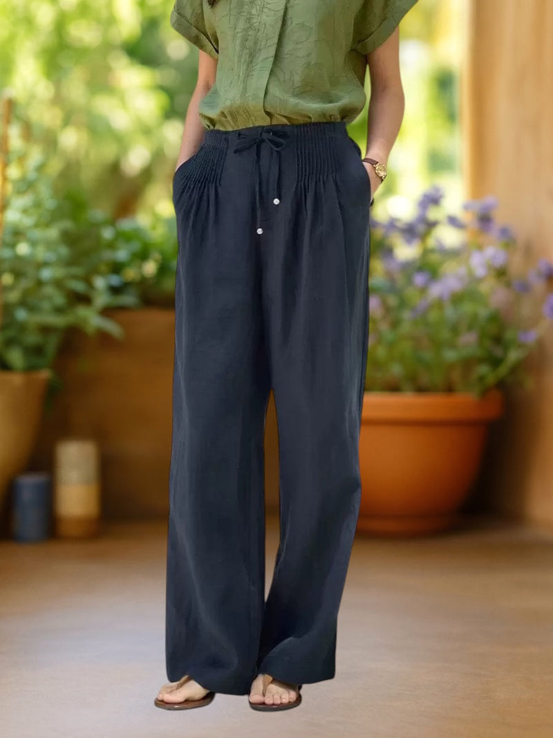 Camille™ | Wide-Leg Cotton-Linen Pants