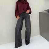 High-waisted straight jeans