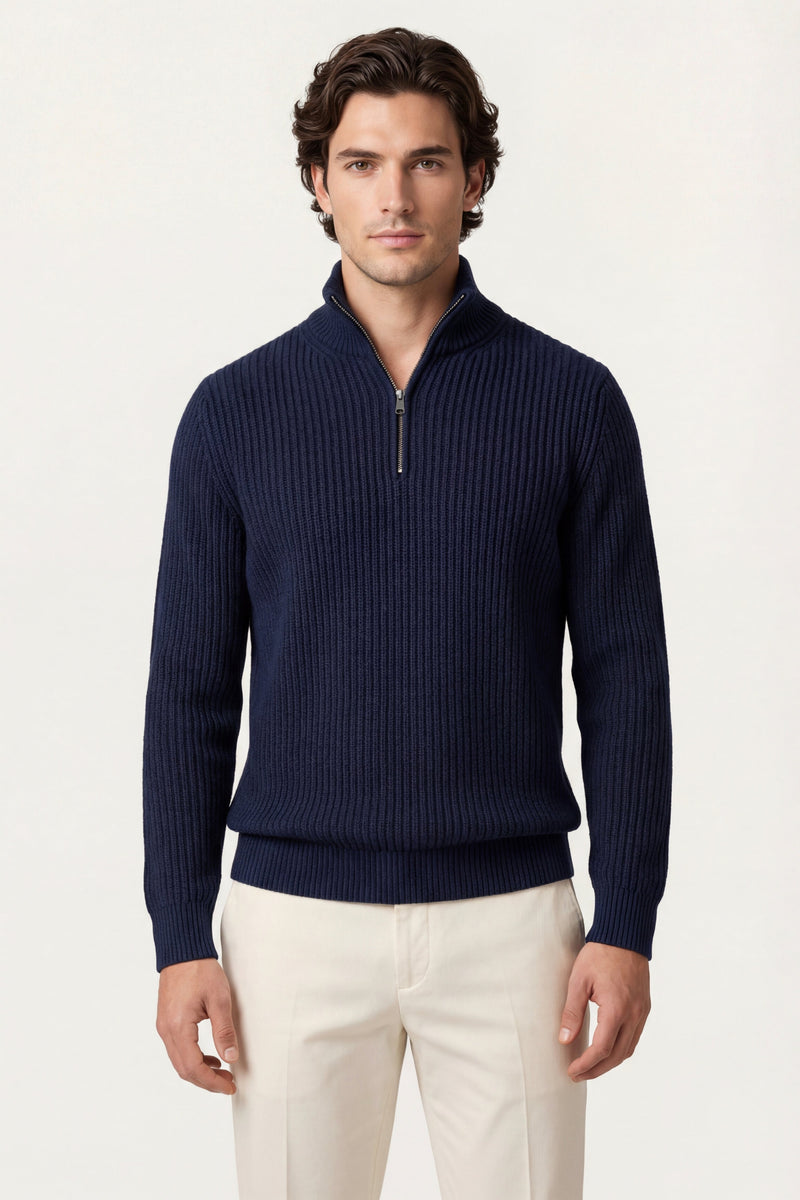 Sandron Navy Knit Zip