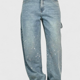 Dariya Cargo Balloon Jeans with Shine and Beaded Applications