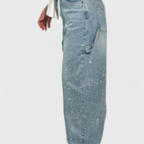 Dariya Cargo Balloon Jeans with Shine and Beaded Applications