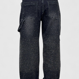 Dariya Cargo Balloon Jeans with Shine and Beaded Applications