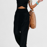 Alexia Cotton and Linen Pants with Fluid Cut and Natural Elegance