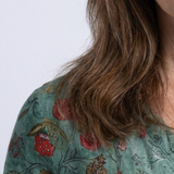Marina™ | Floral maxi dress with V-neck and three-quarter sleeves